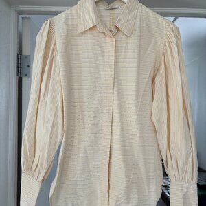 Striped Cotton-poplin Shirt In Neutral